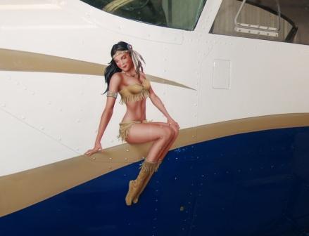 Right front view of the Nose Art| Sequim Flight instructor Scott Brooksby